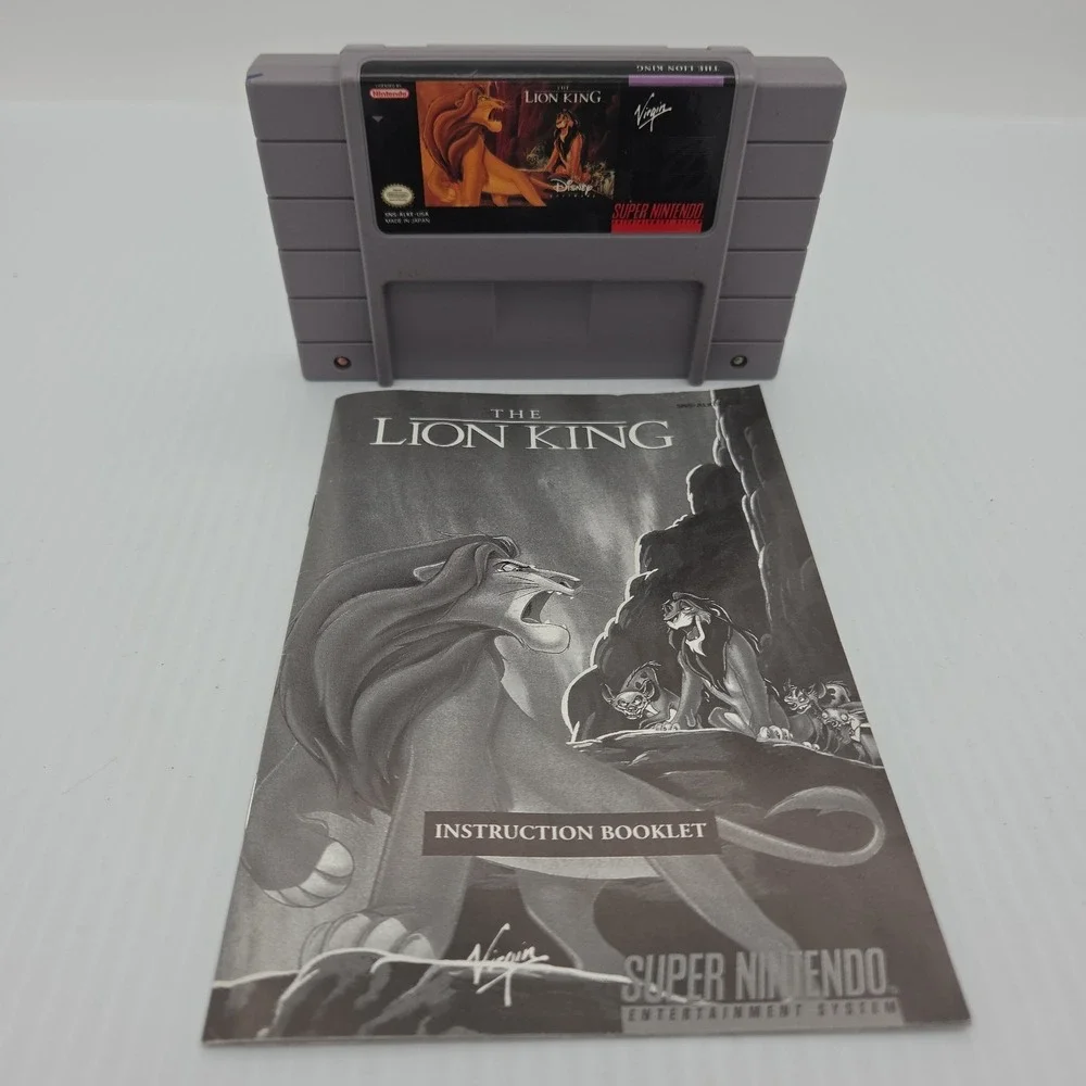 The Lion King Super Nintendo SNES 1994 Game Cartridge & Manual SNS-ALKE-USA
